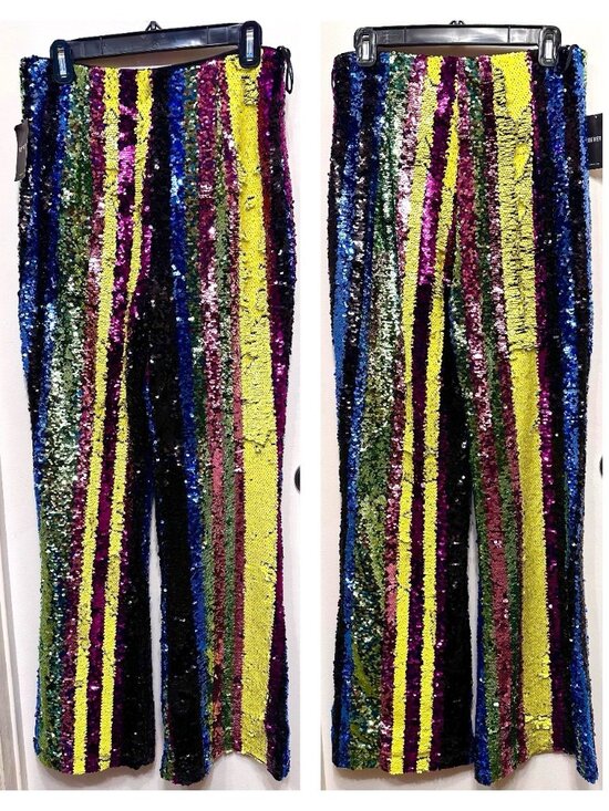 Forever 21 Pants - ✨🎉 Strut your game in sequins 🎉✨ Forever 21 sequin striped pants 🌈🕺